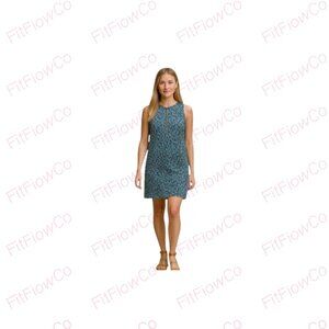 ✨ Michael Kors Sleeveless Floral Shift Dress – Navy/Blue Print – Size S (EUC)